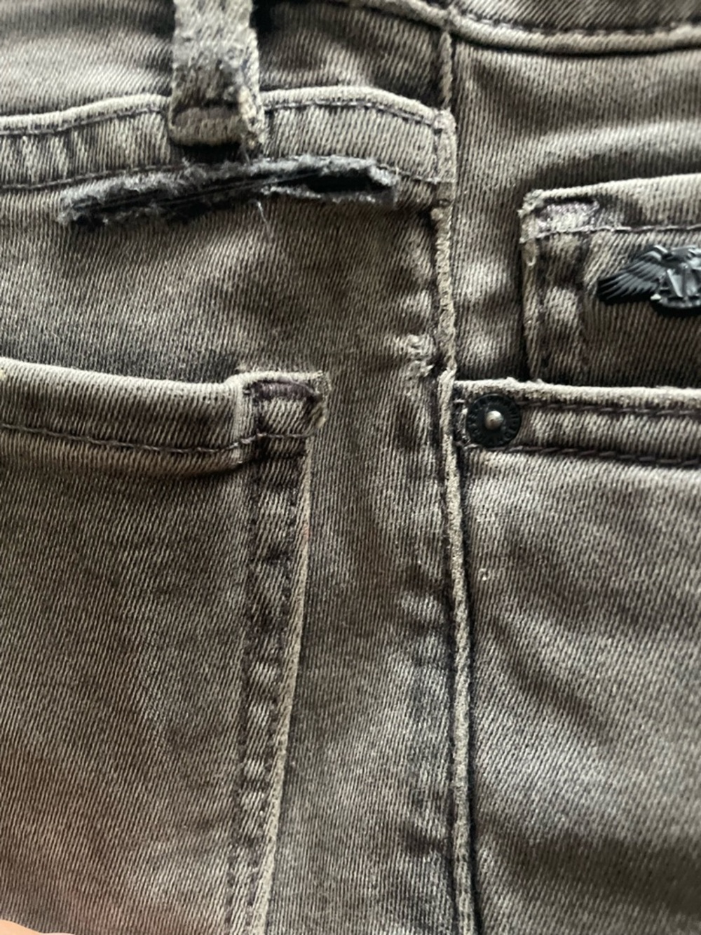 Armani Exchange Super Skinny Elastane Jeans 🔥 - Faded Gray Distressed • Size 25 - Picture 10 of 13